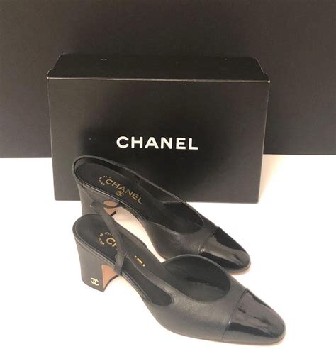 chanel patent leather shoes|chanel style slingback shoes.